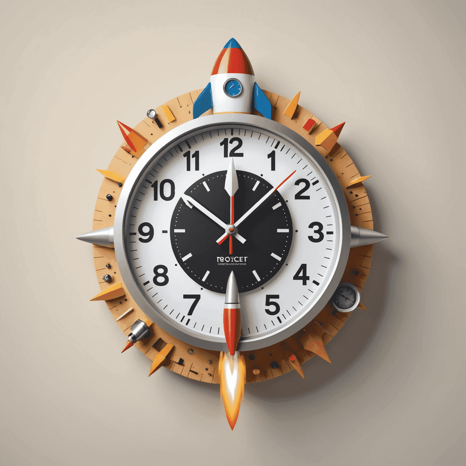 Animated clock with a rocket, symbolizing quick and easy top-up process